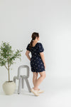 Front Panel Smock-back Romper (Navy)