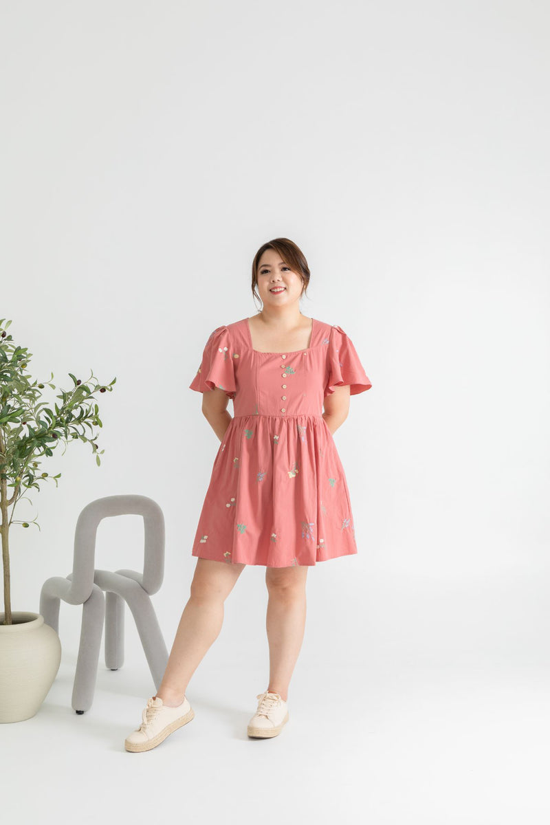 Open Field Mini Dress Romper (édition limitée Tea Rose)