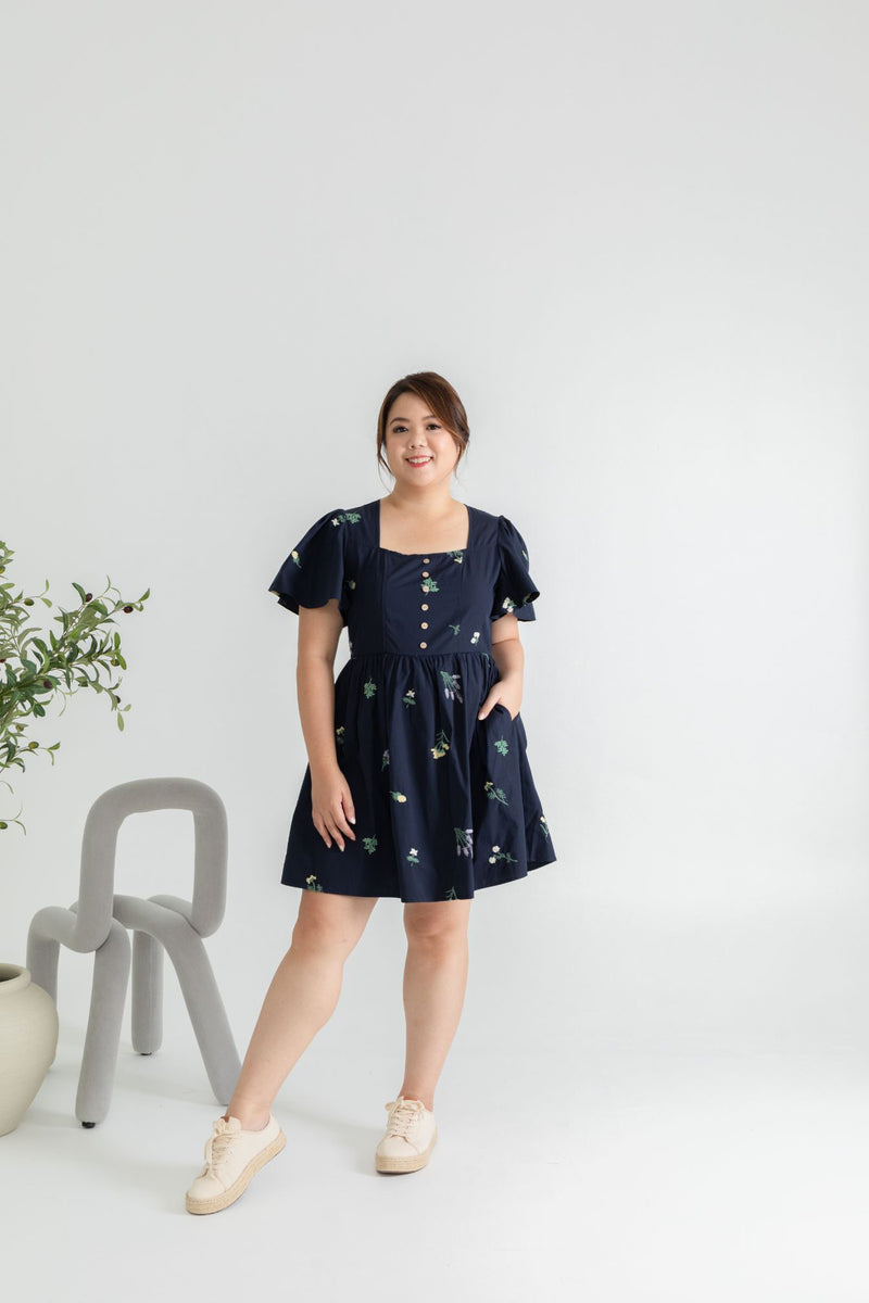 Open Field Mini Dress Romper (édition limitée Navy)