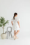 Open Field Mini Dress Romper (White)