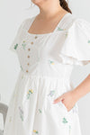 Open Field Mini Dress Romper (White)