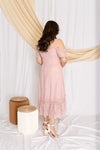 Embroidery Floral Midi Dress (Nude Blush), Dress - 1214 Alley