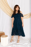 Embroidery Floral Midi Dress (Forest Green), Dress - 1214 Alley