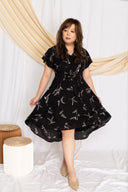 Fern High-Low Tortoise Shell Buckle Dress (Black), Dress - 1214 Alley