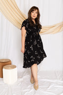 Fern High-Low Tortoise Shell Buckle Dress (Black), Dress - 1214 Alley