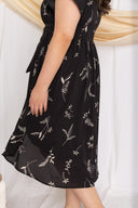 Fern High-Low Tortoise Shell Buckle Dress (Black), Dress - 1214 Alley