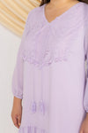 Crochet-Tassels Textured Dress (Lilac), Dress - 1214 Alley