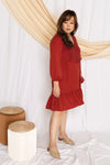 Crochet-Tassels Textured Dress (Burnt Orange), Dress - 1214 Alley