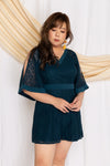 Kimono Lace Romper (Forest Green), One-Piece - 1214 Alley