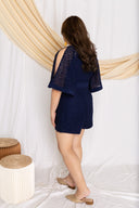 Kimono Lace Romper (Navy), One-Piece - 1214 Alley
