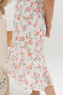 Flute Hem Midi Dress (Amber Floral Embroidery)