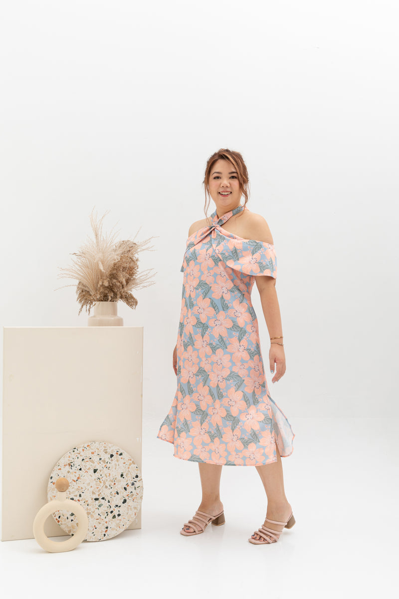 Halter Resort Dress (édition limitée print - Hibiscus Pink)