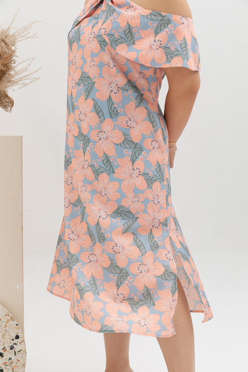 Halter Resort Dress (édition limitée print - Hibiscus Pink)