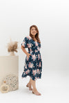 Smocked Waist Dress (édition limitée print - Navy Blossom)