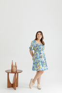 2-way Alice Smocked Mini Tier Dress (Lake Blue)