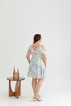 Cold Shoulder Panel Flare Dress (Dreamy Hydrangea)