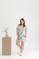 Flutter Sleeves Romper (Sky Fields)