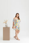 2-way Off Shoulder Romper (White Garden)