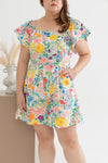 2-way Off Shoulder Romper (White Garden)