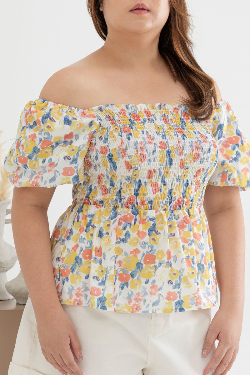 Clare Smocked Top (Sunshine Meadows)