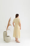 Embroidery Eyelet Scallop Hem Midi Dress (Sunshine)