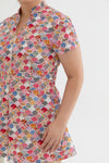 Mandarin Collar V-Neck Front Zip Romper  (édition limitée print - Oriental Jap Rabbit)