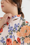 Detachable Mandarin Collar Shift Dress (édition limitée print - Pink Florals)