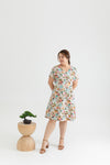 Tortoise Shell Button Dress (White Pheonix)