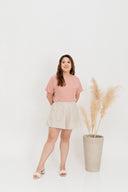 (Co-ord) Casual Stitch Pocket Shorts (Khaki)