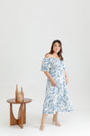 2-way Belle Smocked Midi Dress (Blue)