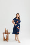 Pleated Dress (édition limitée print - Navy Abstract)