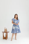 Pleated Dress (édition limitée print - Light Blue Abstract)