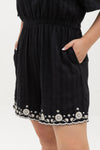 2-way wear - Resort Embriodery Romper (Black)