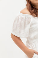 2-way wear - Resort Embriodery Romper (Creme)