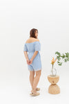 2-way wear - Resort Embriodery Romper (Sky Blue)