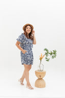 (Co-ord) Puff Sleeve in Navy Prints - Top only