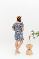 (Co-ord) Puff Sleeve in Navy Prints - Top only