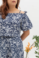 (Co-ord) Puff Sleeve in Navy Prints - Top only