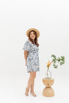 (Co-ord) Puff Sleeve in White Prints - Top only