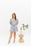(Co-ord) Puff Sleeve in White Prints - Top only