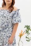 (Co-ord) Puff Sleeve in White Prints - Top only