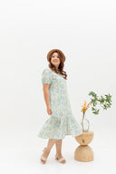 V-Neck Textured Midi Dress (Sage)