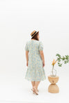 V-Neck Textured Midi Dress (Sage)
