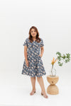 Yasmin Skater Dress (Navy Clematis)