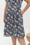 Yasmin Skater Dress (Navy Clematis)