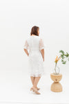 Hikaru Kimono Sleeves Lace Dress (White)