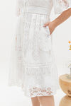 Hikaru Kimono Sleeves Lace Dress (White)