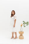Hikaru Kimono Sleeves Lace Dress (White)
