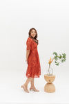 Hikaru Kimono Sleeves Lace Dress (Tea Rose)