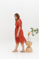 Hikaru Kimono Sleeves Lace Dress (Tea Rose)